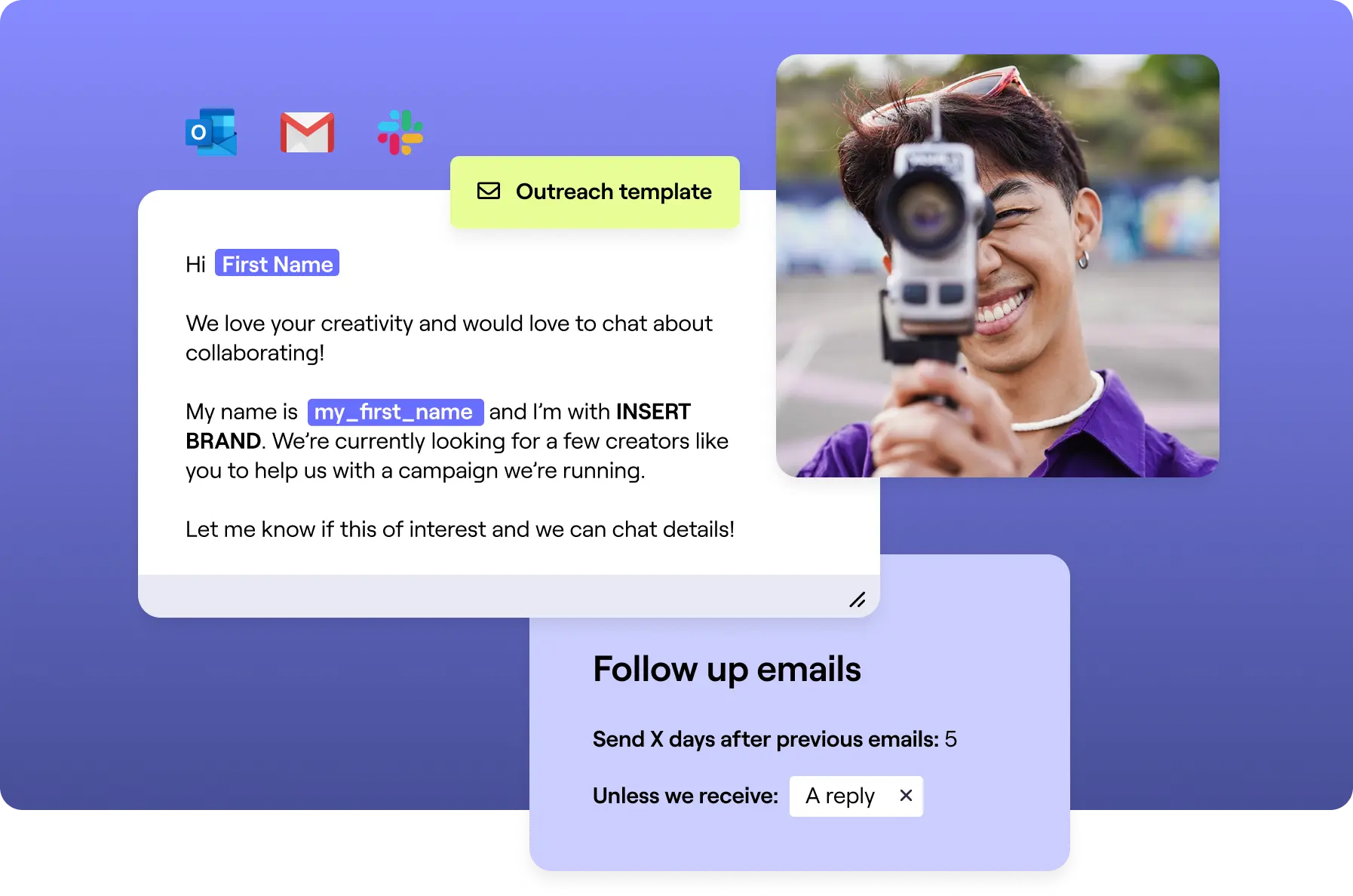 Stylized image of communication with a content creator