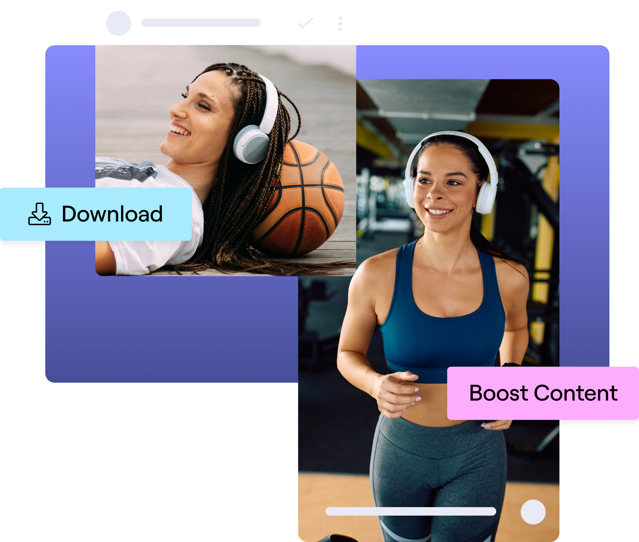 Stylized images of creator posts